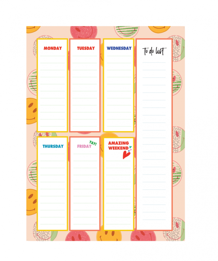 16481 Smileys Weekly Desk Planner - Image 1