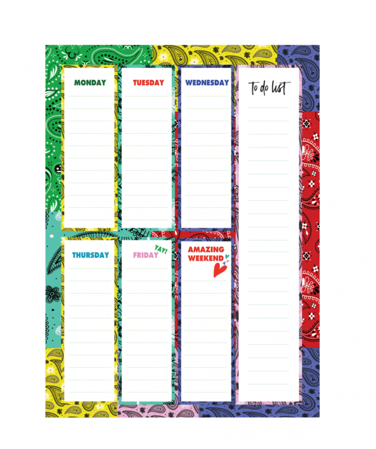 16482 Bandana Weekly Desk Planner - Image 1