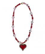 Mamacita XL Heart Necklace - Red/Pink