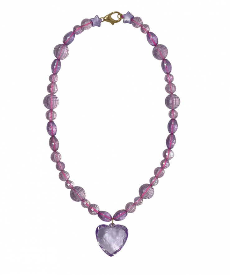 23808 Mamacita XL Heart Necklace - Purple - Image 1