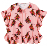 Poncho Dress, Pink Orange Fish
