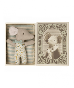 Sleepy/Wakey Baby Mouse In Matchbox - Blue