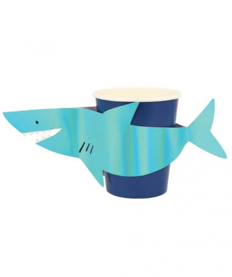17821 Meri Meri Shark Cups (x8) - Image 1