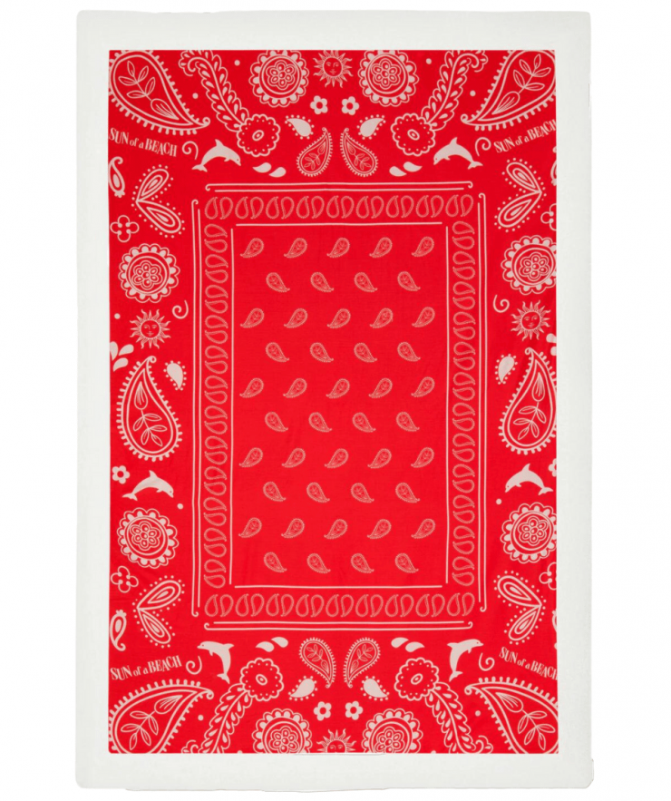 19101 Red Bandana, Signature Beach Towel - Image 1