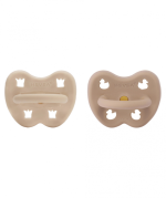 Set of 2 Orthodontic Pacifiers - Sandy Nude & Tan Beige (3-36 months)