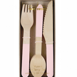 Meri Meri Pink Wooden Cutlery Set (x 24)