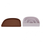 Rainbow Plate & Bowl, Caramel/Lavender