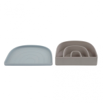 Rainbow Plate & Bowl, Dusty Blue/Clay