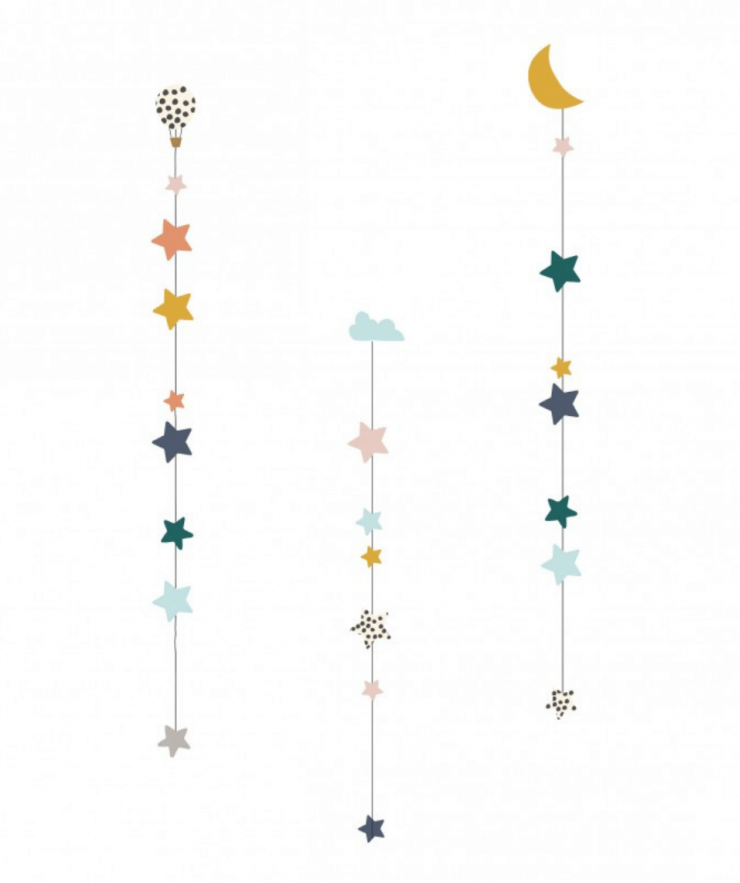 12961 Wall Sticker - Stars And Moon - Image 1