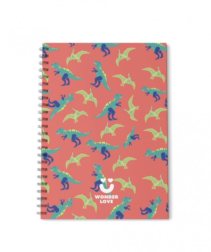 15320 Red Dinos 17x25 Spiral Notebook - Image 1