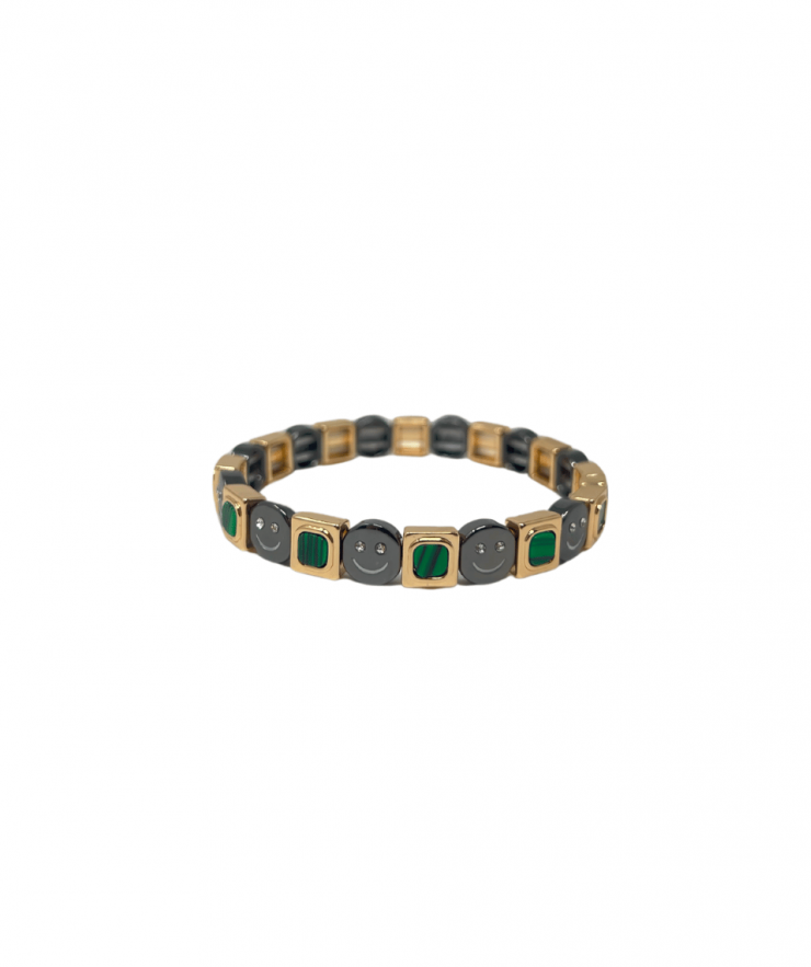 23745 Mamacita Smiley/Gem Bracelet - Anthracite - Image 1