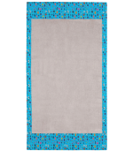 Sky Blue Eyes Greige, Head 2 Toe Beach Towel