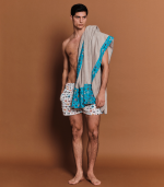 Sky Blue Eyes Greige, Head 2 Toe Beach Towel - Image 2