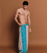 Sky Blue Eyes Greige, Head 2 Toe Beach Towel - Image 4