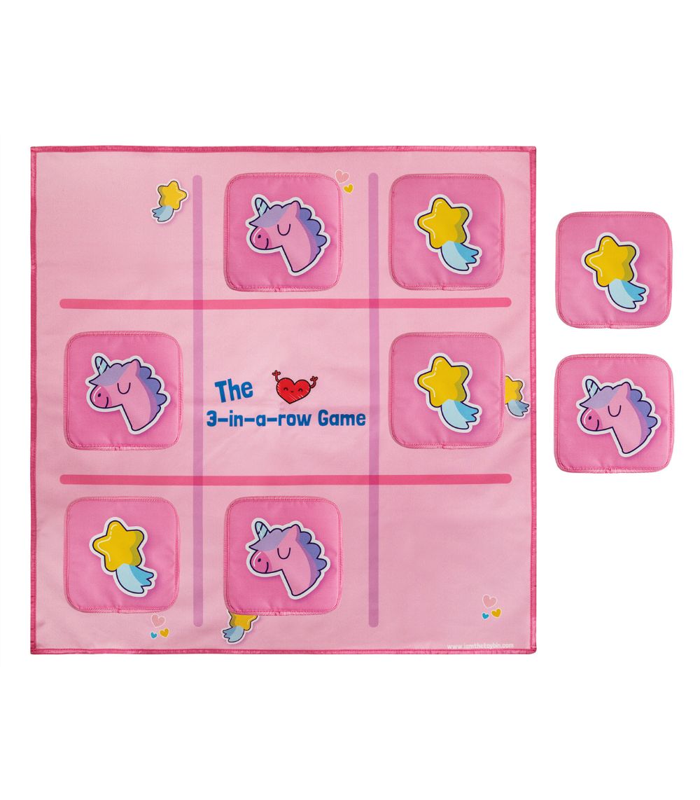 THE TOY BIN Board Game, 3 In A Row Unicorns - Image 1