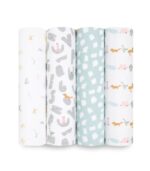 Alphabet Animals Cotton Muslin Swaddles - 4 Pack - Image 5