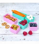 Yumbox Mini Silicone Bento Cup, Pink Aqua - Image 3