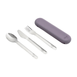 Cutlery Set With Silicon Case - Purple