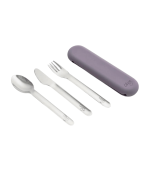 Cutlery Set With Silicon Case - Purple
