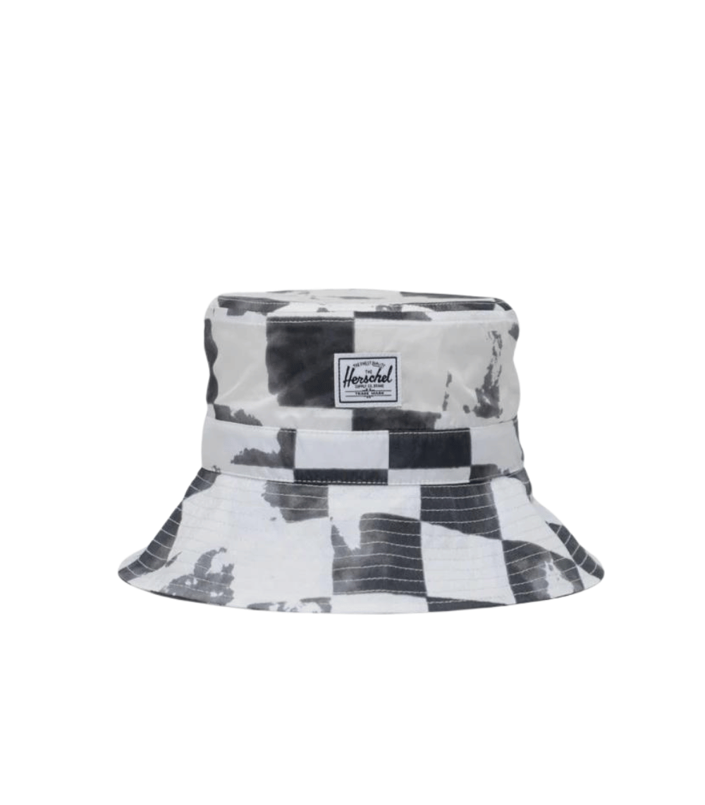 Toddler Beach Bucket Hat UV, Black Distressed Checker Toddler Beach Bucket Hat UV, Black Distressed Checker - Image 1