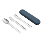 Cutlery Set With Silicon Case - Dark Blue