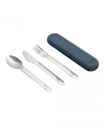Cutlery Set With Silicon Case - Dark Blue