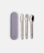 Cutlery Set With Silicon Case - Purple - Image 2