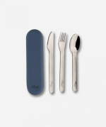 Cutlery Set With Silicon Case - Dark Blue - Image 2