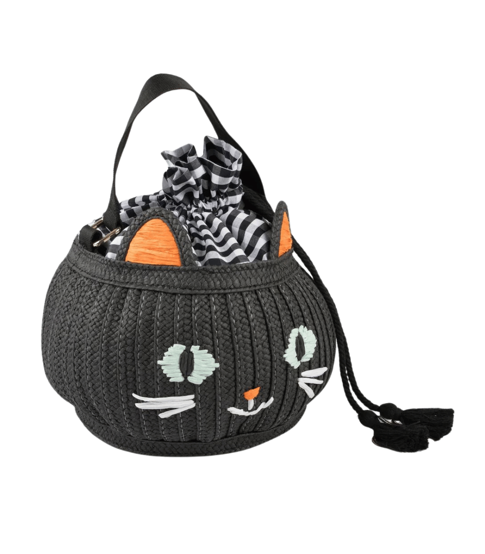 32 Trick Or Treat Cat Basket Bag - Image 1