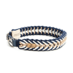 Dog Collar, Nautical Blue (Navy)/White/Beige S