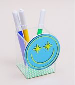 Plexiglass Pencil Cup, Light Blue Smile - Image 2