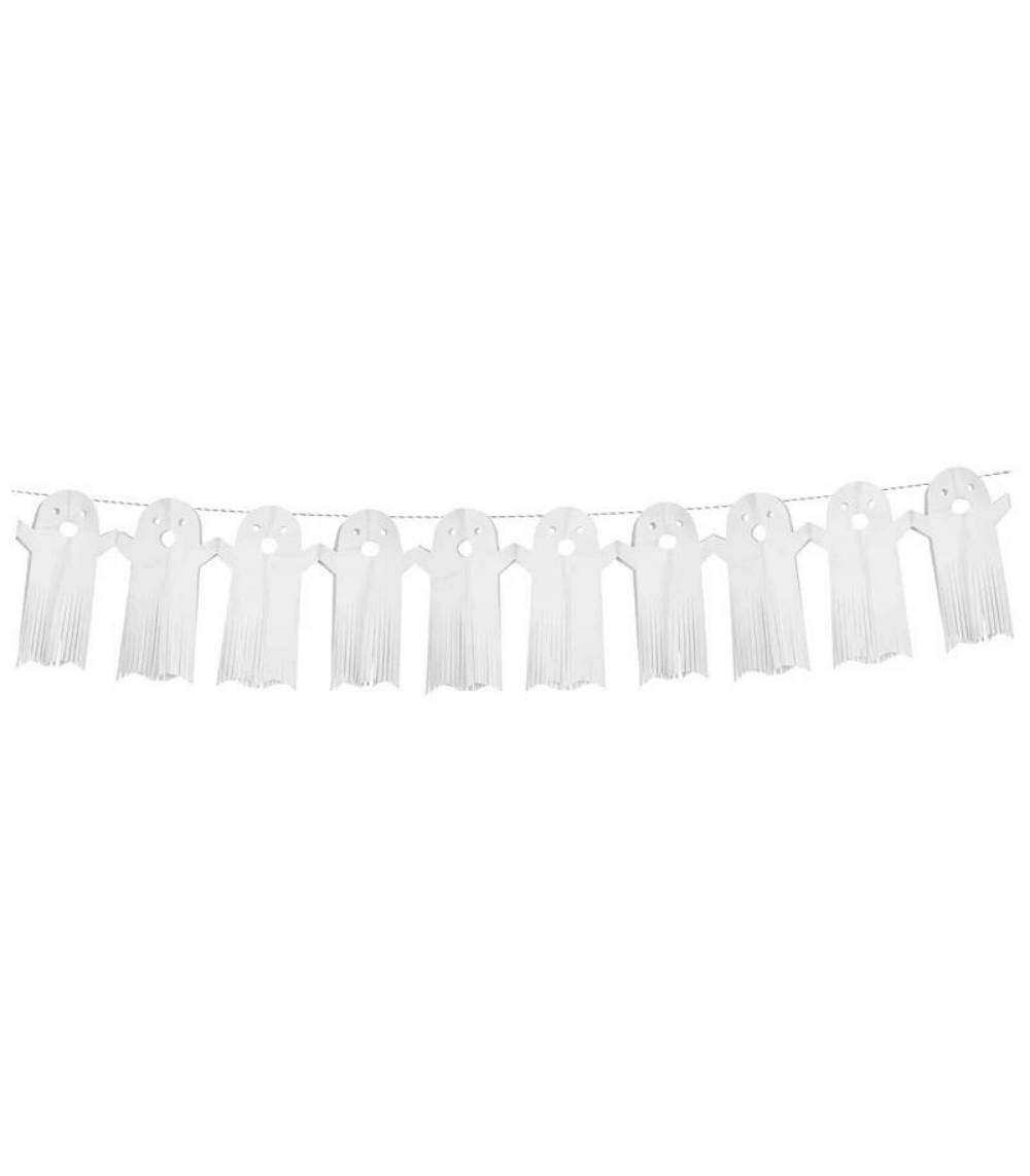 9 Large Tissue Paper Ghost Garland - Image 1