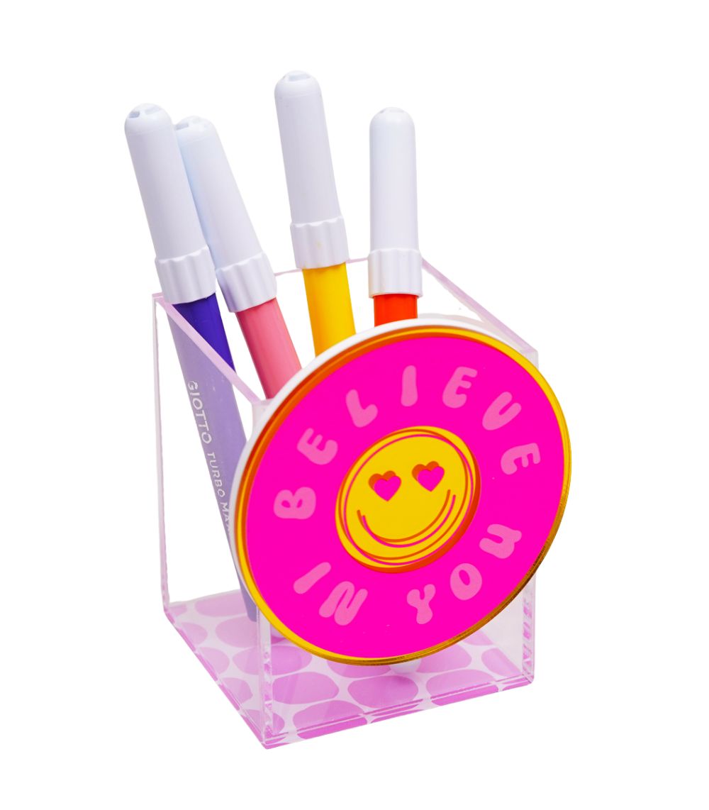 MYKOCOS PENCIL CUP + CASE (2) Plexiglass Pencil Cup, Believe In You - Image 1
