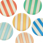 Meri Meri Mixed Stripe Recycled Plastic Small Plates
