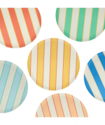 Meri Meri Mixed Stripe Recycled Plastic Large Plates