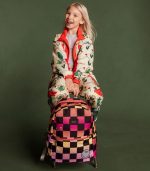 Kane Double Pocket Backpack, Pink Checkerboard - Image 2