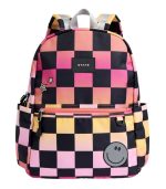 Kane Double Pocket Backpack, Pink Checkerboard - Image 3