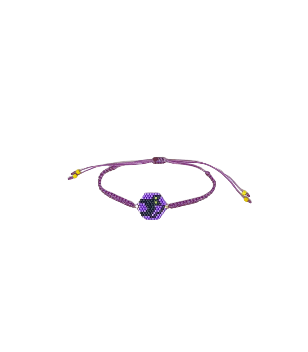12 Mardi Black Cat Bracelet, Purple - Image 1
