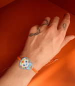 Mardi Multicoloured Skeleton Bracelet, Orange - Image 2