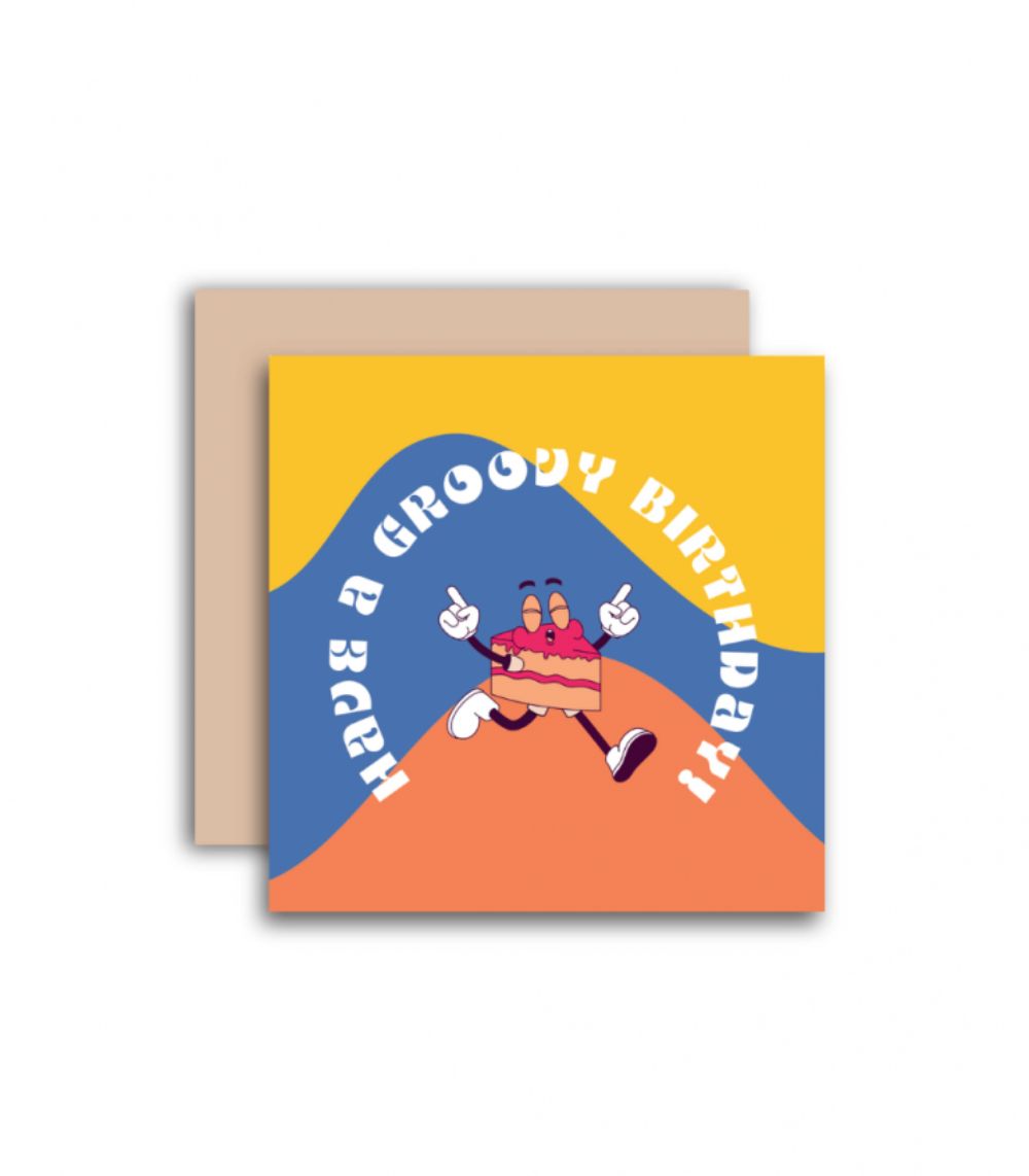 3 Groovy Birthday Greeting Card - Image 1