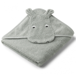 Albert Hooded Towel, Hippo Dove Blue