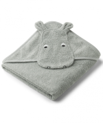 Albert Hooded Towel, Hippo Dove Blue