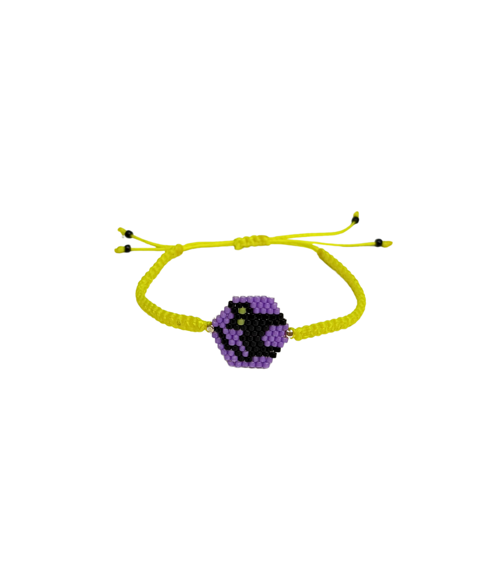 mardi (1) Mardi Black Cat Bracelet, Neon Yellow - Image 1