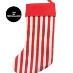 Striped Christmas Stocking, Red
