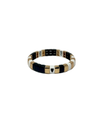Mamacita Heart Bracelet, Gold Black
