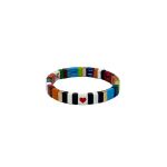 Mamacita Heart Bracelet Multicolor, White/Black