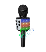 Bluetooth Karaoke Microphone with Lighting & Speaker in Black