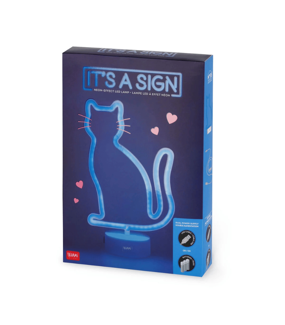 3 Neon-Effect LED Lamp - It's a Sign - Kitty - Image 1