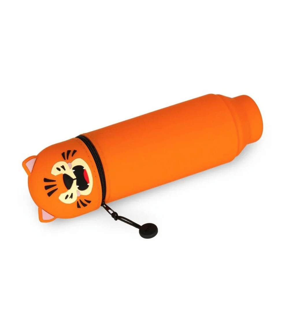 8 Kawaii 2 In 1 Soft Silicone Pencil Case - Tiger - Image 1