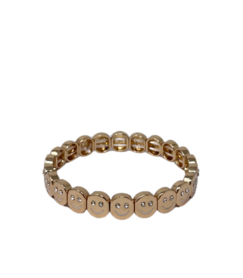 mamacita Mamacita Smiley Tile Bracelet, Gold - Image 1